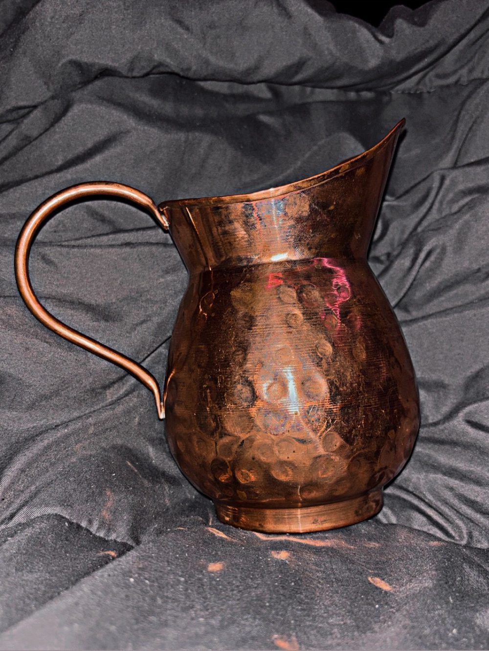 Vintage Hammered Copper Pitcher – Made in Turkey